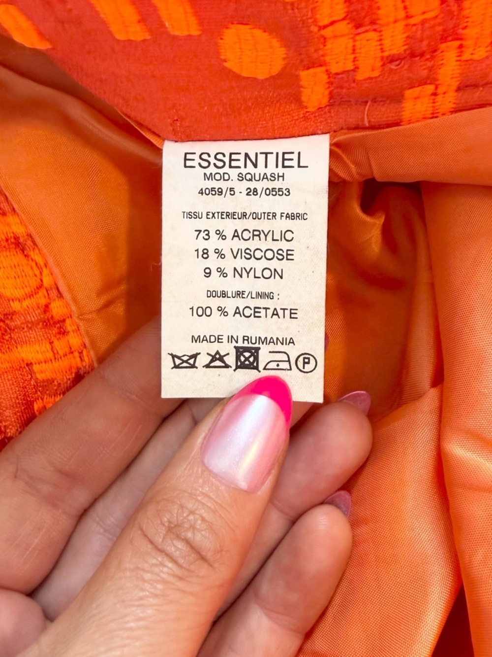 Essentiel Antwerp Full A-Line Orange Jacquard Maximalism Designer Skirt - Picture 4 of 10